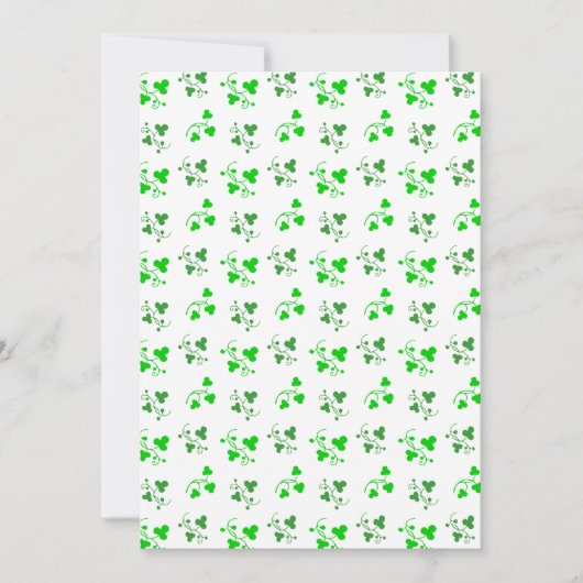 Invitation Motif Shamrock vert (Devant)