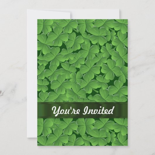 Invitation Motif shamrock vert (Devant)