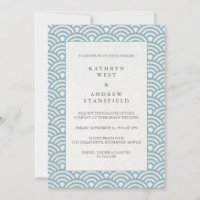 Motif simple bleu japonais Seigaiha Wave Mariage