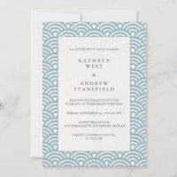 Motif simple bleu japonais Seigaiha Wave Mariage