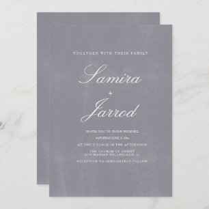 Invitation Motif simple en pierre grise en béton rustique Mar