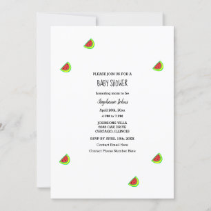 Invitation Motif simple Watermelon Baby shower fille garçon