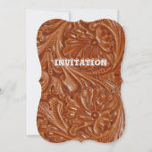 Invitation motif sud-ouest cuir western travaillé (Devant)