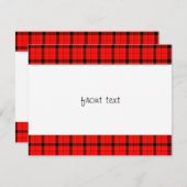 Invitation Motif Tartan rouge (Devant / Derrière)