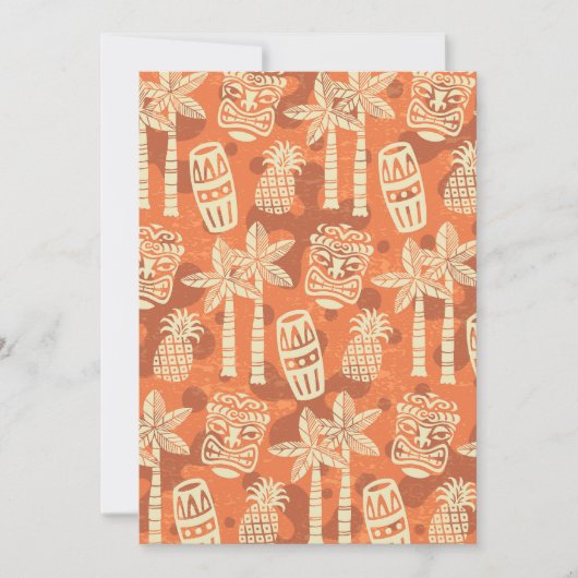 Invitation Motif Tiki Rétro Moderne du Milieu du Siècle (Devant)