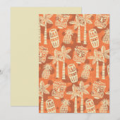 Invitation Motif Tiki Rétro Moderne du Milieu du Siècle (Devant / Derrière)