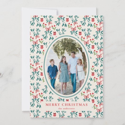 Invitation Motif traditionnel vert et rouge grand millénaire (Devant)