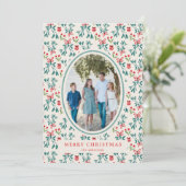 Invitation Motif traditionnel vert et rouge grand millénaire (Debout devant)