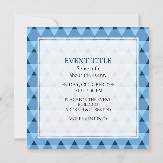 Invitation Motif triangles (Dos)