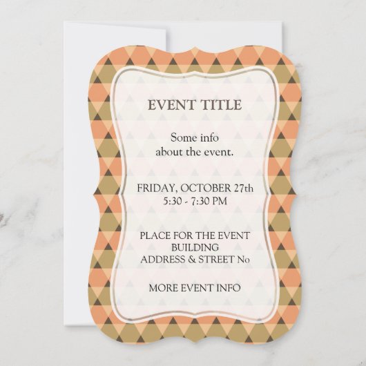 Invitation Motif triangles (Dos)