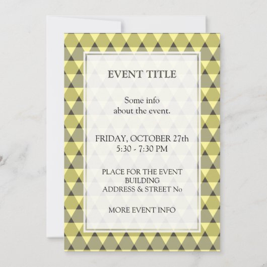 Invitation Motif triangles (Dos)