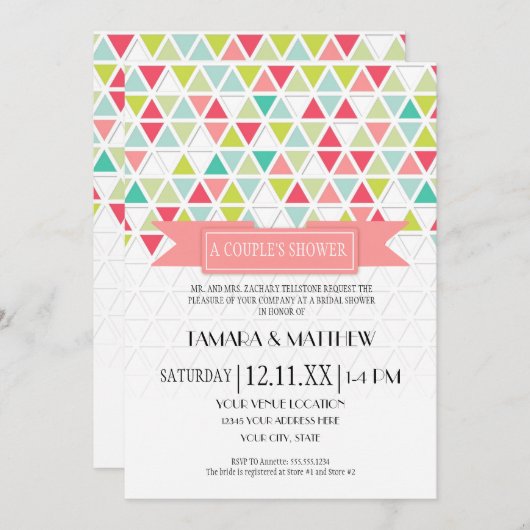 Invitation Motif triangulaire de style géométrique triangulai (Devant / Derrière)