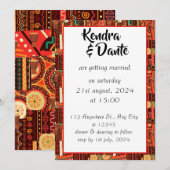 Invitation Motif tribal Afrocentrique Kente (Devant / Derrière)