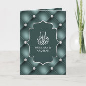 Invitation Motif Turquoise foncé Tufted QR Code Mariage musul (Devant)