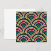 Invitation motif vert en forme de coque (Devant / Derrière)