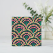 Invitation motif vert en forme de coque (Debout devant)