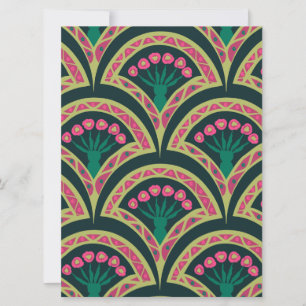 Invitation motif vert en forme de coquillage