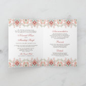 Invitation Motif vert orange tout en un Mariage sikh (Intérieur)