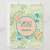 Invitation Motif vintage floral feuillu (Dos)