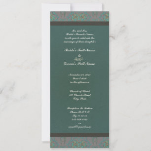 Invitation Motif vintage sur le mariage métallique argent Inv