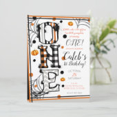 Invitation Motif Whimsical Halloween Mashup 1er anniversaire (Debout devant)