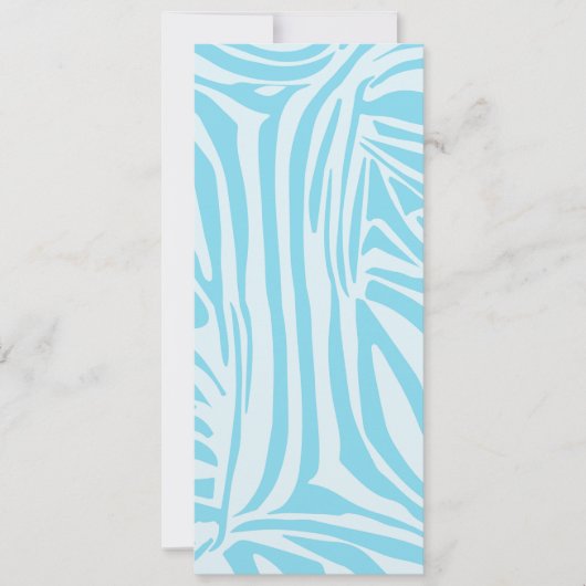 Invitation Motif Zèbre Bleu (Devant)