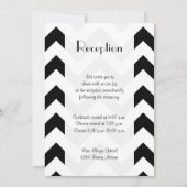 Invitation Motif zig-zag noir et blanc, Chevron, Réception (Devant)