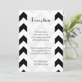 Invitation Motif zig-zag noir et blanc, Chevron, Réception (Debout devant)
