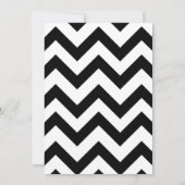 Invitation Motif zig-zag noir et blanc, Chevron, Réception (Dos)