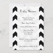 Invitation Motif Zigzag noir et blanc, Baby shower (Devant)