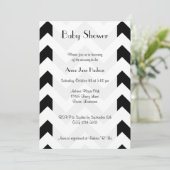 Invitation Motif Zigzag noir et blanc, Baby shower (Debout devant)