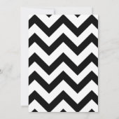 Invitation Motif Zigzag noir et blanc, Baby shower (Dos)
