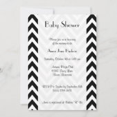 Invitation Motif Zigzag noir et blanc, Baby shower (Devant)