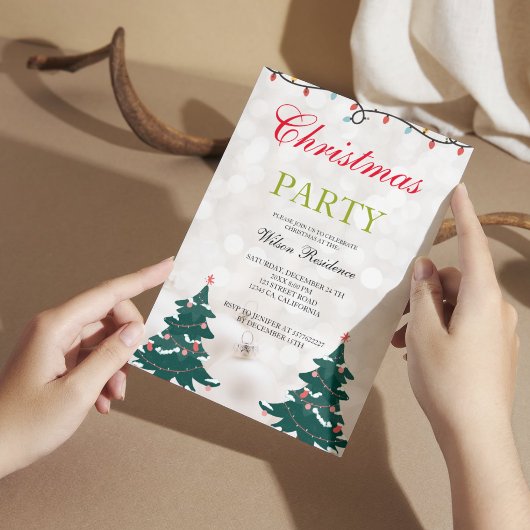 Invitation Motifs d'arbre de Noël