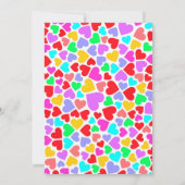Invitation Motifs de cœurs colorés mignons (Dos)