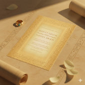 Invitation Motifs de l'or antique Hiéroglyphique Mariage égyp