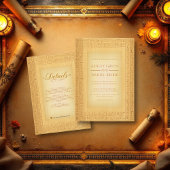 Invitation Motifs de l'or antique Hiéroglyphique Mariage égyp