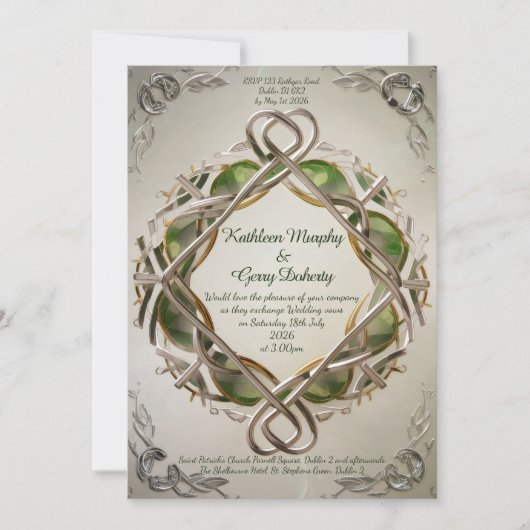 Invitation Motifs et Motifs celtes irlandais traditionnels (Devant)