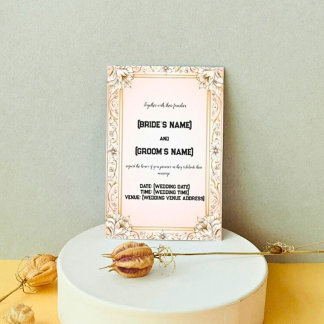 Invitation Motifs floraux personnalisés Beau Mariage