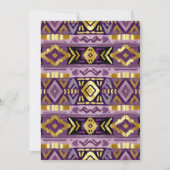 Invitation Motifs Geo Aztec Boho en violet et or (Devant)