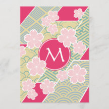 Motifs géométriques de fleurs de cerisier de