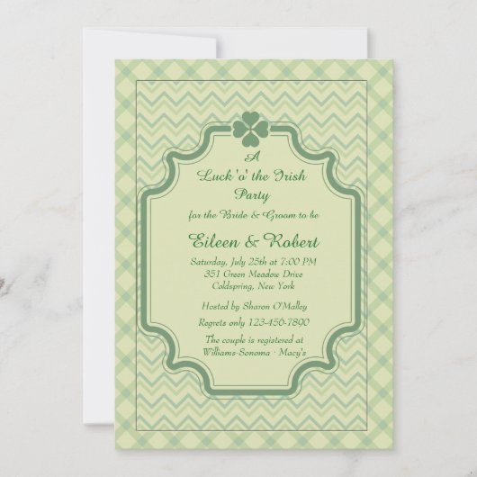 Invitation Motifs Trèfle (Devant)
