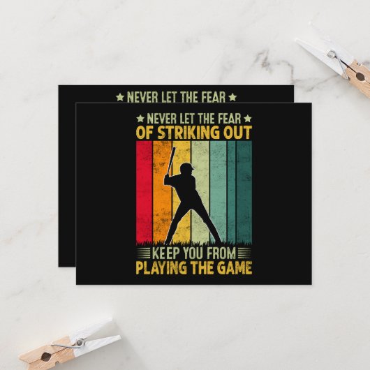 Invitation Motivation de joueur de baseball (Devant/Arrière en situation)
