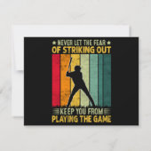 Invitation Motivation de joueur de baseball (Dos)