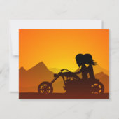 Invitation Moto Couple Mountains Sunset/Sunrise Mariage (Dos)