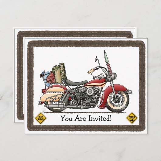 Invitation Moto Cute (Devant / Derrière)