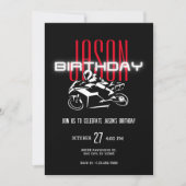 Invitation Moto d'anniversaire sombre (Devant)