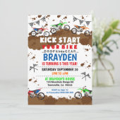 Invitation moto Dirt Bike Party Invitation (Debout devant)