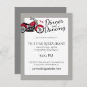 Invitation Moto et Coeurs Réception de mariage (Devant / Derrière)