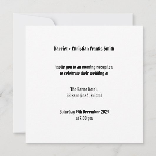 Invitation Moto et Mariage Sidecar personnalisés (Dos)